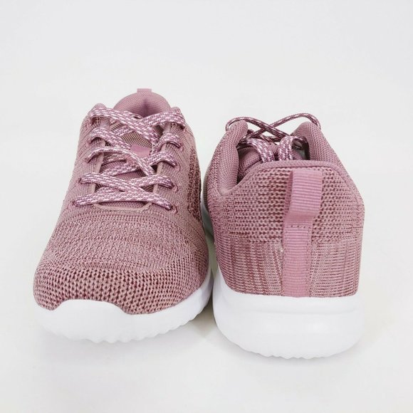 Sneakers Shoes Womens Purple Knit‎ Low Top Lace Up Wedge 6.5 EUR 36.5 New - Picture 3 of 9